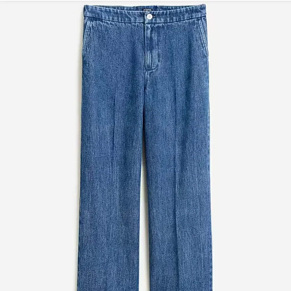 J. Crew BZ734 Lace-up drapey wide-leg jean size 34 NWT